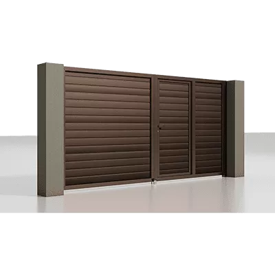 Распашные ворота с калиткой ALUTECH Prestige